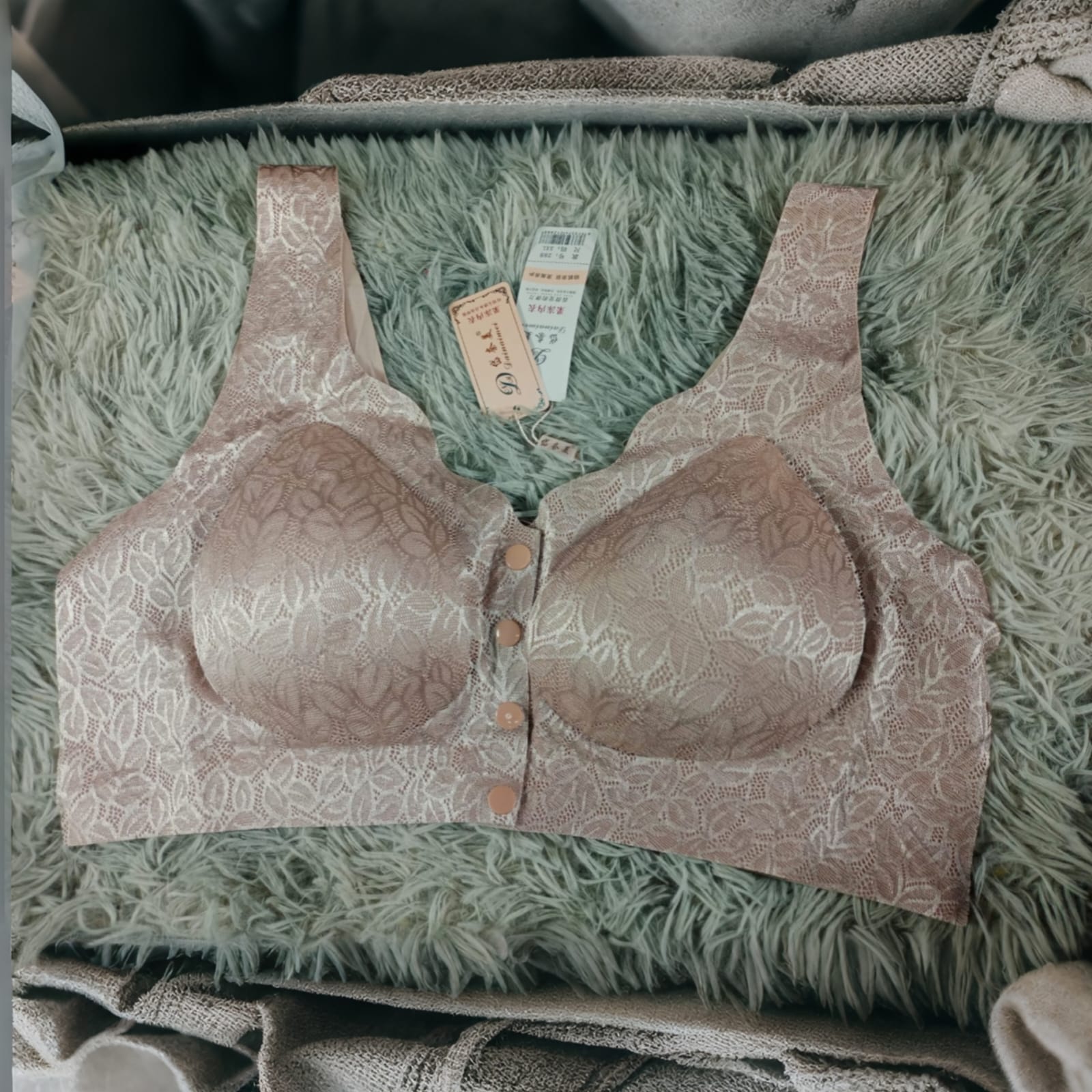 Imported Premium Front Button Maternity Bra with Outer Lace Design for Women - Image 4