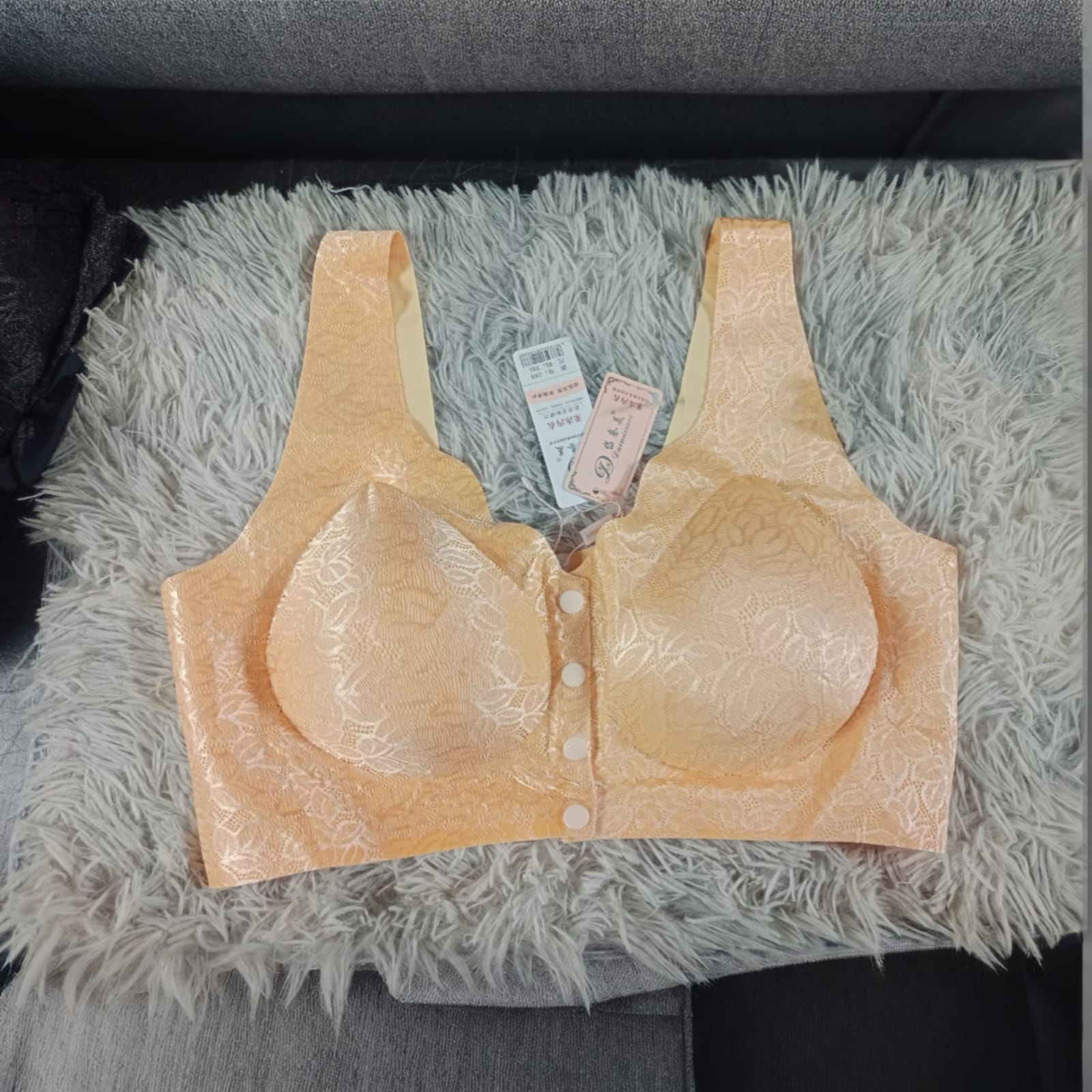 Imported Premium Front Button Maternity Bra with Outer Lace Design for Women